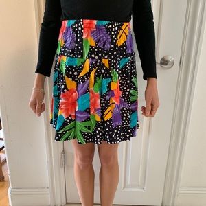 Vintage high waisted floral mini skirt
